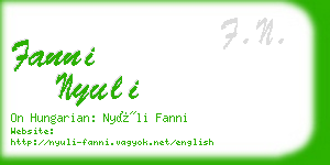 fanni nyuli business card